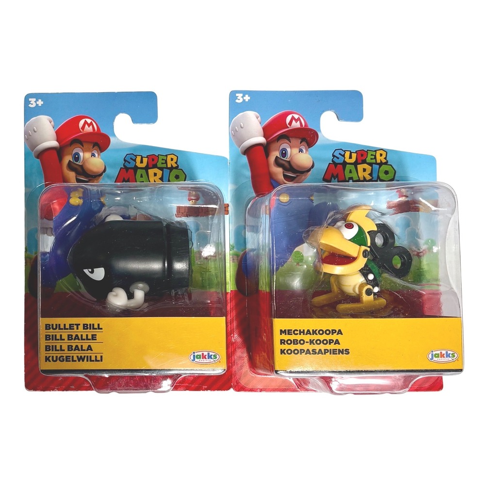 BULLET BILL & MECHAKOOPA Super Mario Jakks Pacific 2.5" Figures